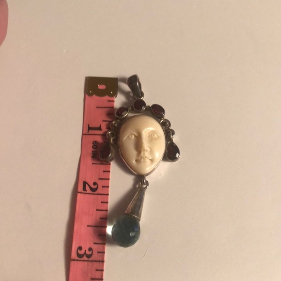 Absolutely Gorgeous Sterling Silver & Ruby & Moonstone Pendant - Picture 17 of 17